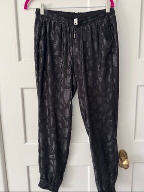 Zara Black Sequin Animal Print Pants